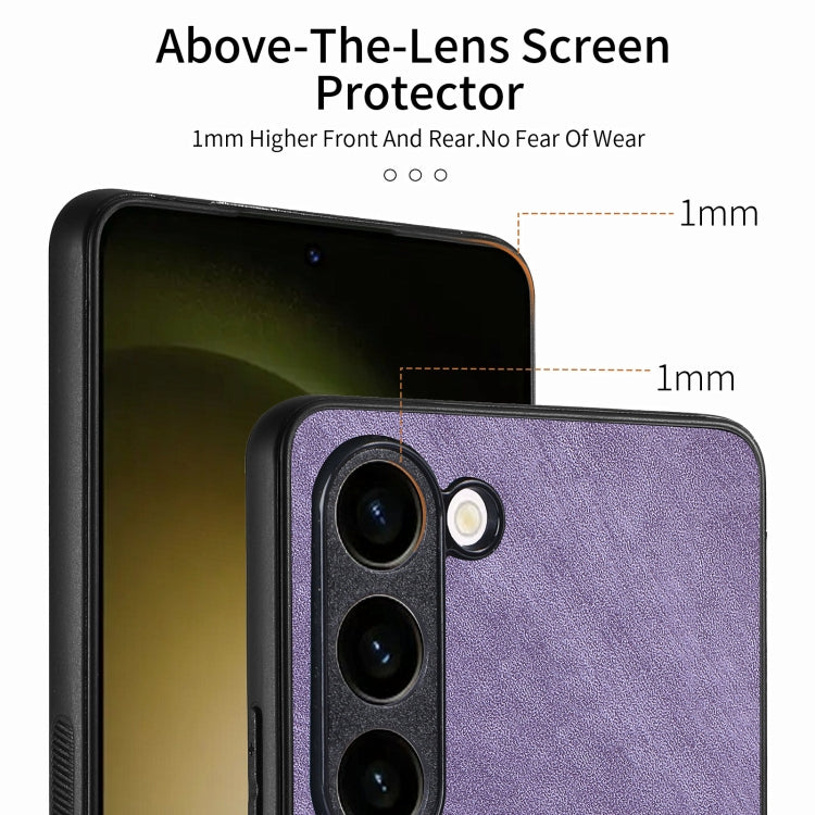 For Samsung Galaxy S25+ 5G Vintage Leather PC Back Cover Phone Case(Purple) - Galaxy S25+ 5G Cases by PMC Jewellery | Online Shopping South Africa | PMC Jewellery | Buy Now Pay Later Mobicred
