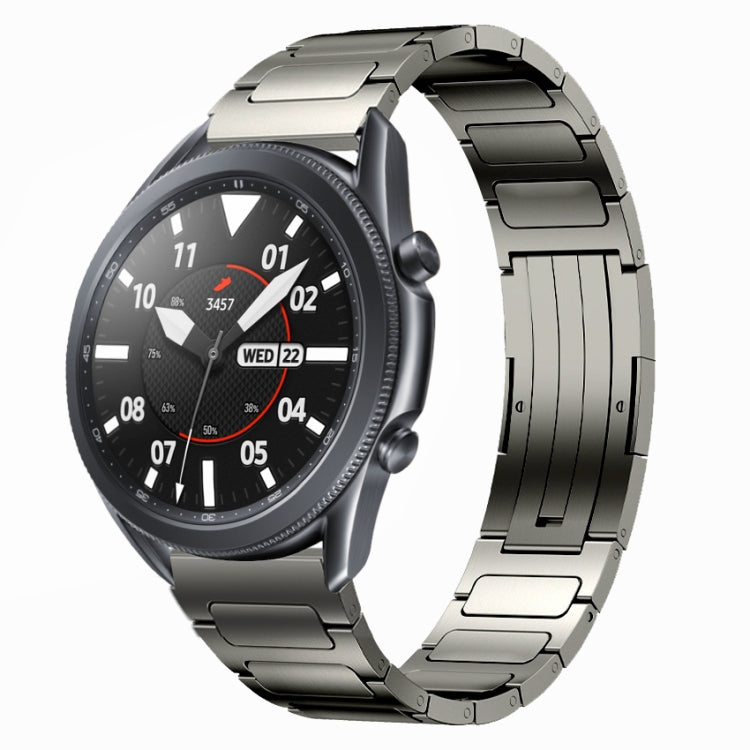 For Samsung Galaxy Watch3 45mm 22mm I-Shaped Titanium Alloy Watch Band(Grey) - Watch Bands by PMC TechLife | Online Shopping South Africa | PMC TechLife