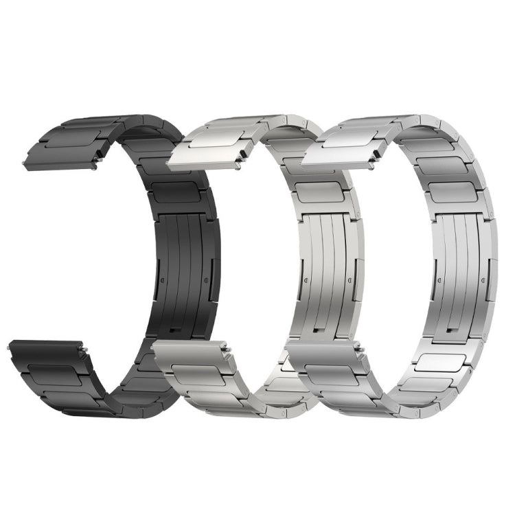 For Samsung Gear S3 Frontier 22mm I-Shaped Titanium Alloy Watch Band(Black) - Watch Bands by PMC Jewellery | Online Shopping South Africa | PMC Jewellery