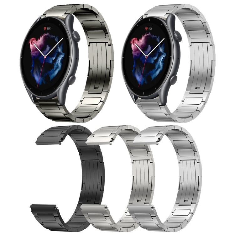 For Amazfit GTR 3 22mm I-Shaped Titanium Alloy Watch Band(Sliver) - Watch Bands by PMC TechLife | Online Shopping South Africa | PMC TechLife