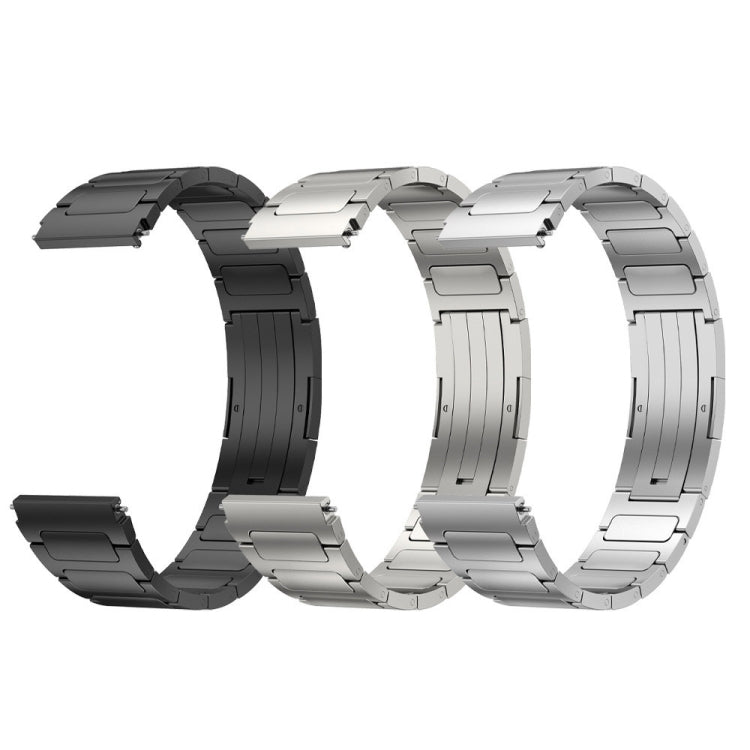 For Garmin Vivoactive 4 22mm I-Shaped Titanium Alloy Watch Band(Black) - Watch Bands by PMC Jewellery | Online Shopping South Africa | PMC Jewellery