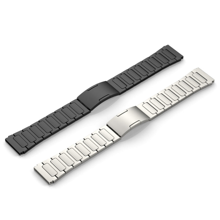 For Garmin Vivoactive 4 22mm I-Shaped Titanium Alloy Watch Band(Black) - Watch Bands by PMC Jewellery | Online Shopping South Africa | PMC Jewellery
