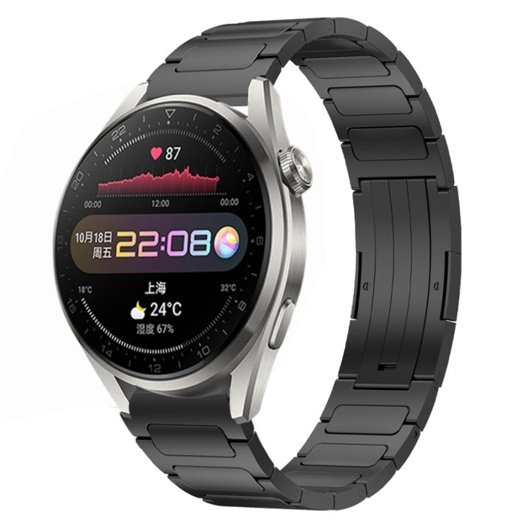 For Huawei Watch 3 Pro 22mm I-Shaped Titanium Alloy Watch Band(Black) - Watch Bands by PMC TechLife | Online Shopping South Africa | PMC TechLife | Buy Now Pay Later Mobicred