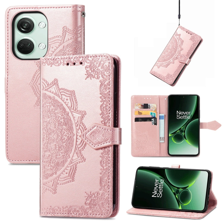 For OnePlus Nord 3 5G Mandala Flower Embossed Leather Phone Case(Rose Gold) - free shipping - PMC TechLife - Order now!