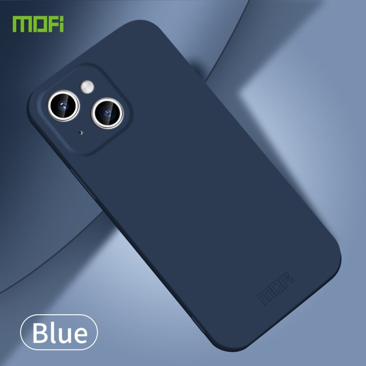 For iPhone 15 Plus MOFI Qin Series Skin Feel All-inclusive Silicone Phone Case(Blue) - iPhone 15 Plus Cases by MOFI | Online Shopping South Africa | PMC Jewellery