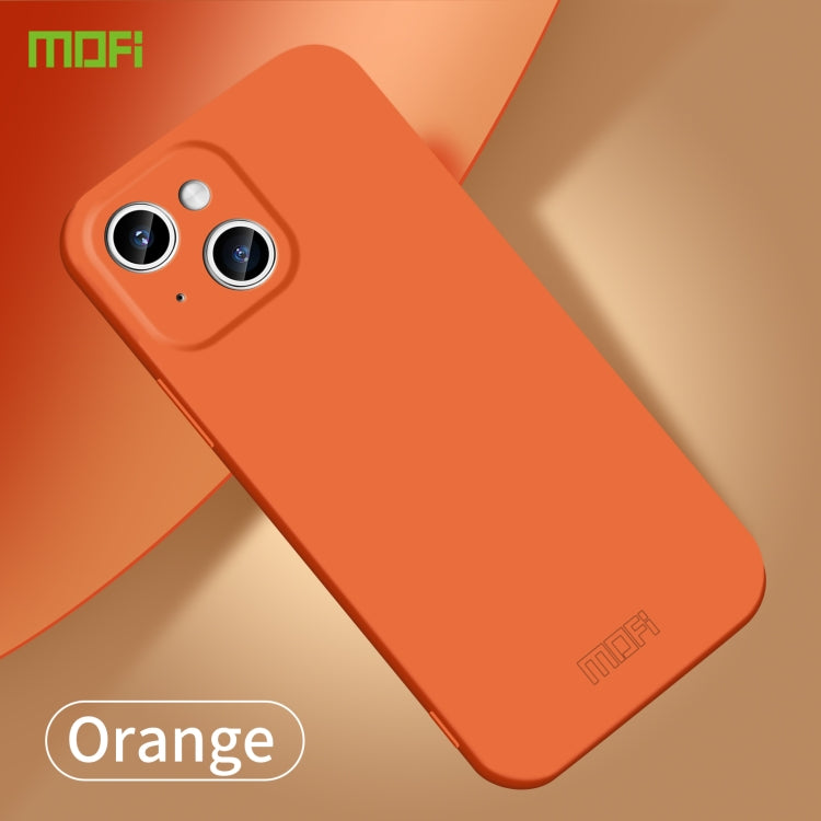 For iPhone 14 Plus MOFI Qin Series Skin Feel All-inclusive PC Phone Case(Orange) - iPhone 14 Plus Cases by MOFI | Online Shopping South Africa | PMC TechLife