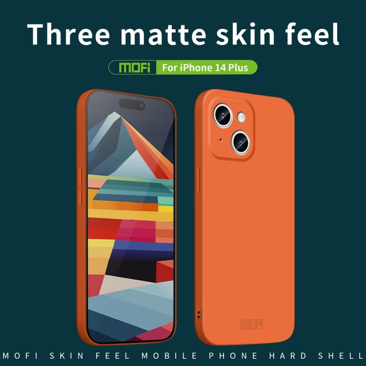 For iPhone 14 Plus MOFI Qin Series Skin Feel All-inclusive PC Phone Case(Orange) - iPhone 14 Plus Cases by MOFI | Online Shopping South Africa | PMC TechLife