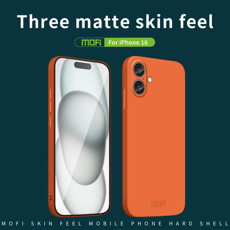 For iPhone 16 MOFI Qin Series Skin Feel All-inclusive PC Phone Case(Gray) - iPhone 16 Cases by MOFI | Online Shopping South Africa | PMC Jewellery | Buy Now Pay Later Mobicred