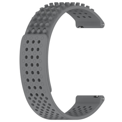 For Garmin Vivoactive3 Music 20mm Holes Breathable 3D Dots Silicone Watch Band(Grey) - Watch Bands by PMC Jewellery | Online Shopping South Africa | PMC Jewellery