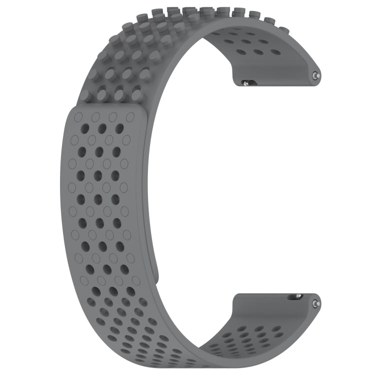For Garmin Venu 2 Plus 20mm Holes Breathable 3D Dots Silicone Watch Band(Grey) - Watch Bands by PMC TechLife | Online Shopping South Africa | PMC TechLife