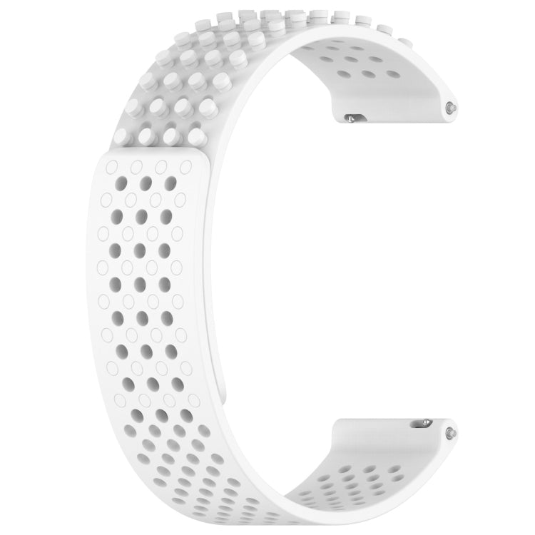 For Garmin Approach S40 20mm Holes Breathable 3D Dots Silicone Watch Band(White) - Watch Bands by PMC Jewellery | Online Shopping South Africa | PMC Jewellery