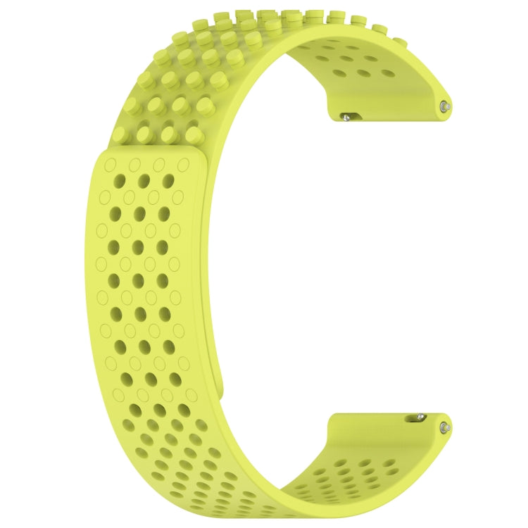 For Garmin Approach S40 20mm Holes Breathable 3D Dots Silicone Watch Band(Lime Green) - Watch Bands by PMC Jewellery | Online Shopping South Africa | PMC Jewellery
