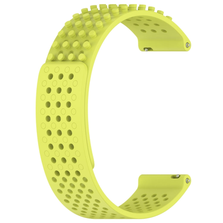 For Garmin Forerunner 245 20mm Holes Breathable 3D Dots Silicone Watch Band(Lime Green) - Watch Bands by PMC TechLife | Online Shopping South Africa | PMC TechLife