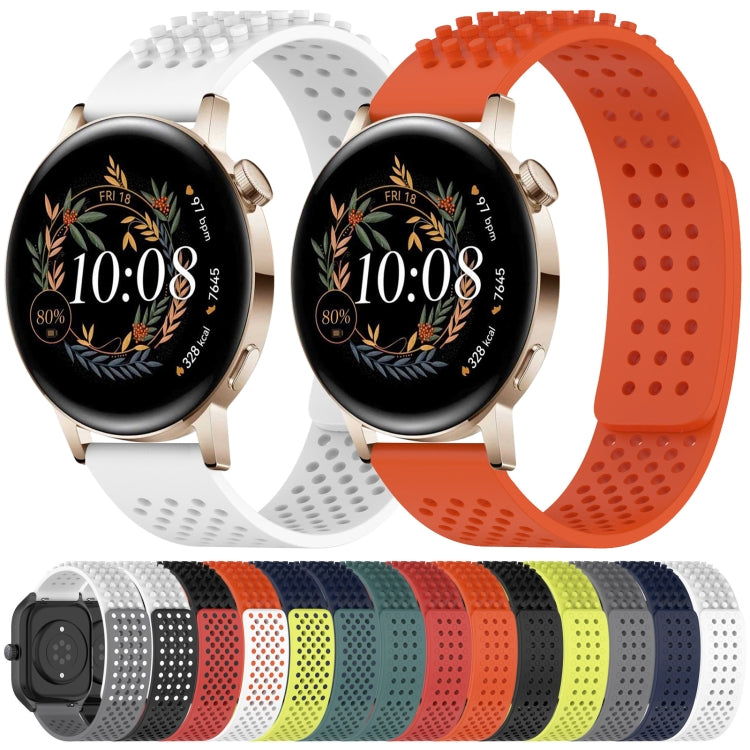 For Huawei Watch 2 20mm Holes Breathable 3D Dots Silicone Watch Band(Orange) - Watch Bands by PMC TechLife | Online Shopping South Africa | PMC TechLife