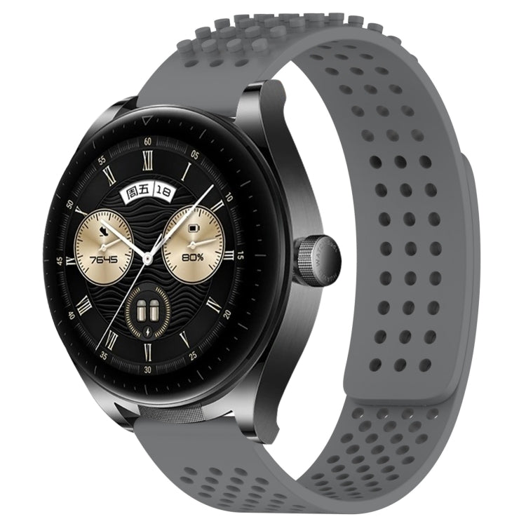 For Huawei Watch Buds 22mm Holes Breathable 3D Dots Silicone Watch Band(Grey) - Watch Bands by PMC TechLife | Online Shopping South Africa | PMC TechLife