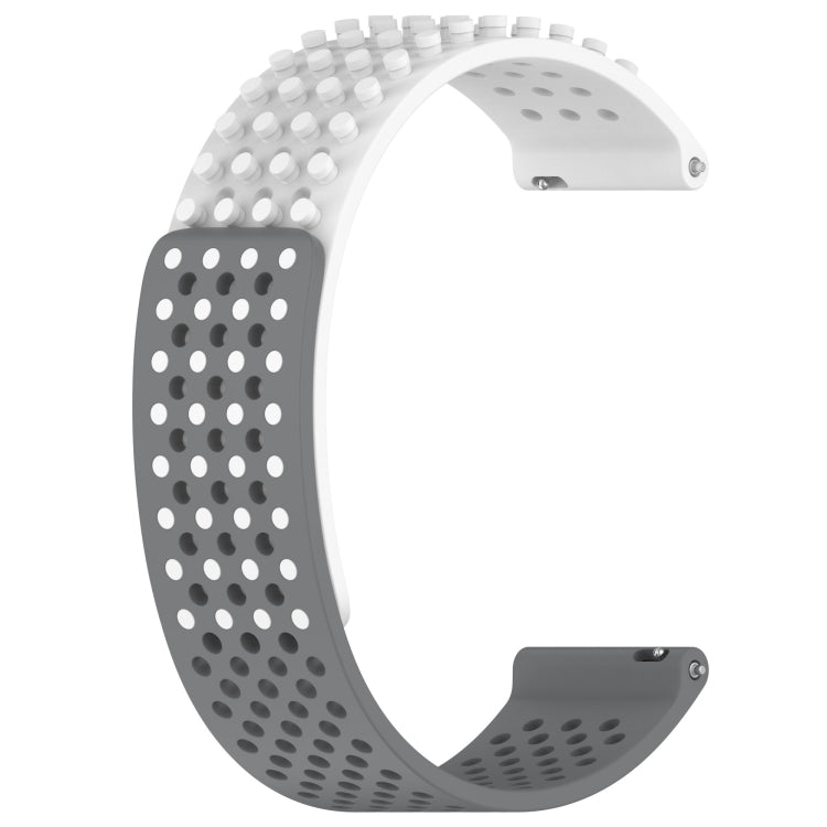 For Huawei GT2 Pro 22mm Holes Breathable 3D Dots Silicone Watch Band(White+Grey) - Watch Bands by PMC TechLife | Online Shopping South Africa | PMC TechLife