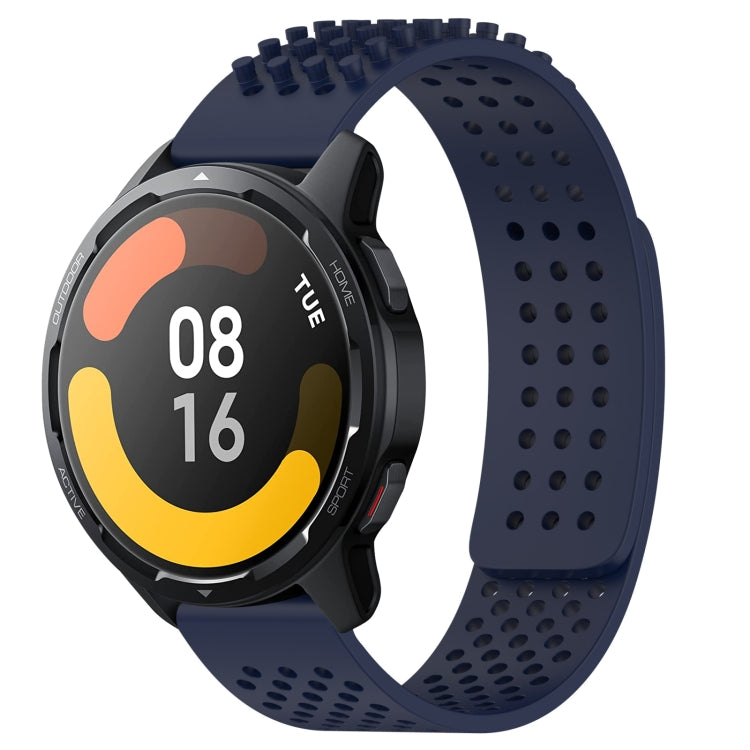 For Xiaomi Watch S1 Active 22mm Holes Breathable 3D Dots Silicone Watch Band(Midnight Blue) - Watch Bands by PMC TechLife | Online Shopping South Africa | PMC TechLife