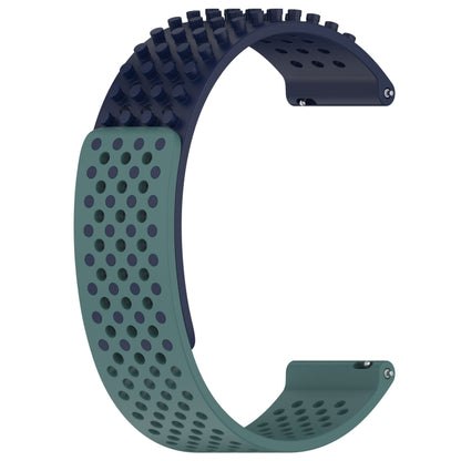 For Xiaomi Watch S1 Active 22mm Holes Breathable 3D Dots Silicone Watch Band(Midnight Blue+Olive Green) - Watch Bands by PMC Jewellery | Online Shopping South Africa | PMC Jewellery