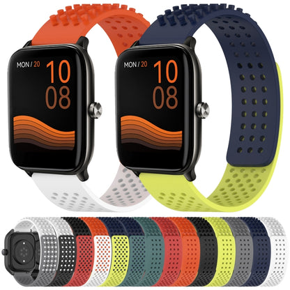 For Xiaomi MI Watch Color 22mm Holes Breathable 3D Dots Silicone Watch Band(Midnight Blue+Olive Green) - Watch Bands by PMC Jewellery | Online Shopping South Africa | PMC Jewellery