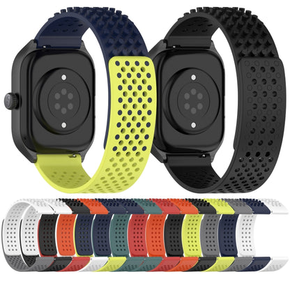 For Xiaomi Haylou GST LS09B 22mm Holes Breathable 3D Dots Silicone Watch Band(White+Black) - Watch Bands by PMC Jewellery | Online Shopping South Africa | PMC Jewellery