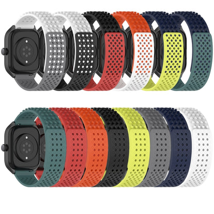 For Xiaomi Haylou RT2 LS10 22mm Holes Breathable 3D Dots Silicone Watch Band(Orange) - Watch Bands by PMC Jewellery | Online Shopping South Africa | PMC Jewellery