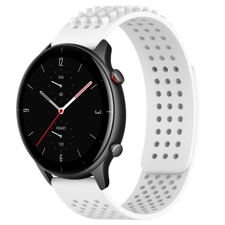 For Amazfit GTR 2e 22mm Holes Breathable 3D Dots Silicone Watch Band(White) - Watch Bands by PMC TechLife | Online Shopping South Africa | PMC TechLife