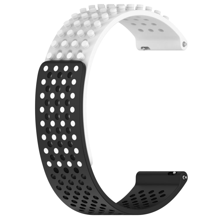 For Amazfit 3 22mm Holes Breathable 3D Dots Silicone Watch Band(White+Black) - Watch Bands by PMC TechLife | Online Shopping South Africa | PMC TechLife