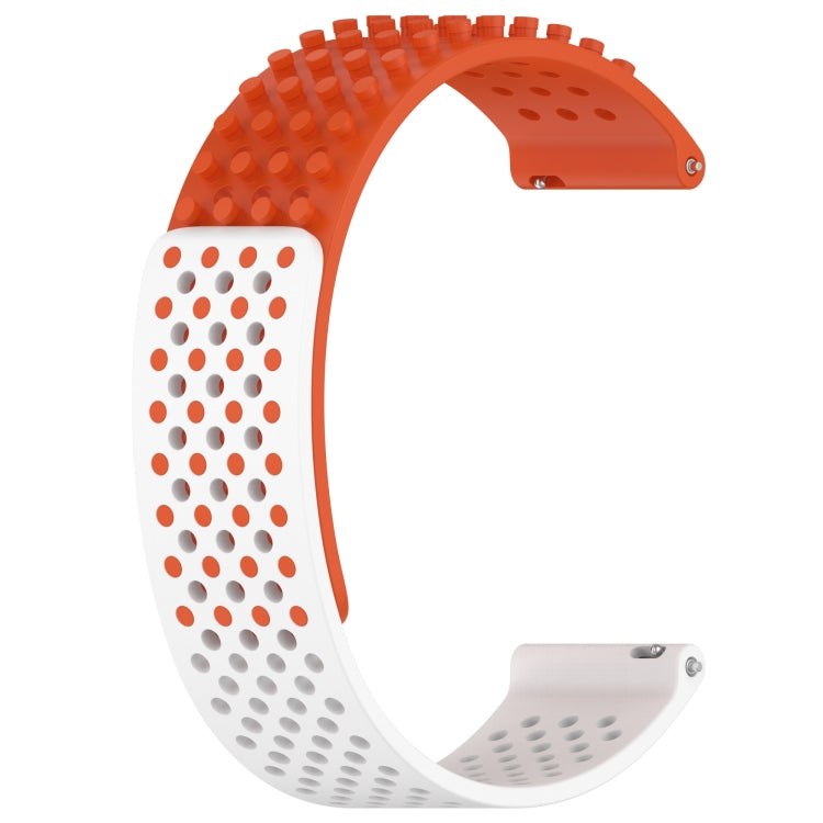 For Amazfit 3 22mm Holes Breathable 3D Dots Silicone Watch Band(Orange+White) - Watch Bands by PMC TechLife | Online Shopping South Africa | PMC TechLife