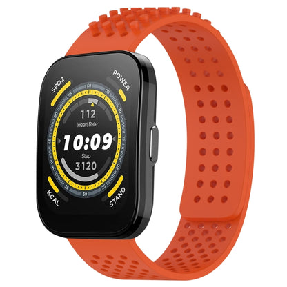 For Amazfit Bip 5 22mm Holes Breathable 3D Dots Silicone Watch Band(Orange) - Watch Bands by PMC Jewellery | Online Shopping South Africa | PMC Jewellery