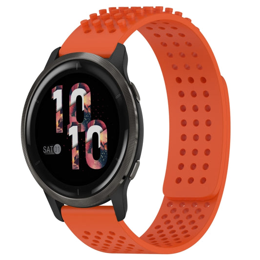 For Garmin Venu 2 22mm Holes Breathable 3D Dots Silicone Watch Band(Orange) - Watch Bands by PMC Jewellery | Online Shopping South Africa | PMC Jewellery