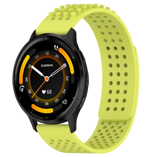 For Garmin Venu 3 22mm Holes Breathable 3D Dots Silicone Watch Band(Lime Green) - Watch Bands by PMC Jewellery | Online Shopping South Africa | PMC Jewellery