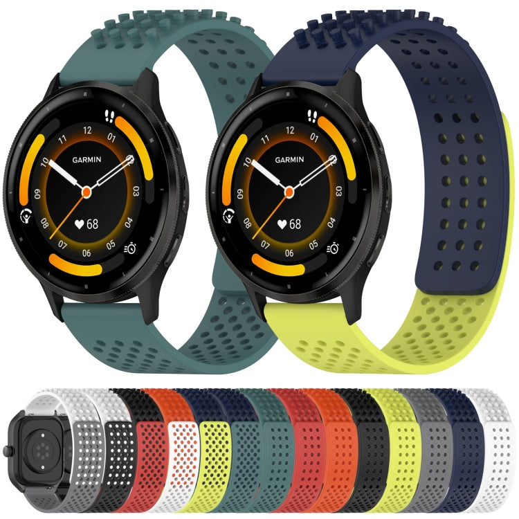 For Garmin Forerunner 255 22mm Holes Breathable 3D Dots Silicone Watch Band(Red) - Watch Bands by PMC TechLife | Online Shopping South Africa | PMC TechLife