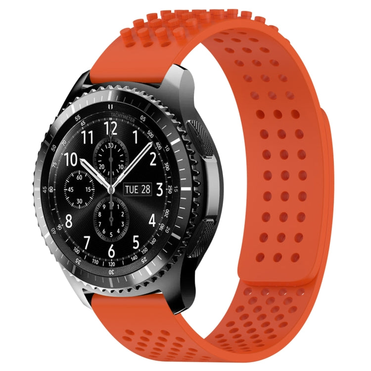 For Samsung Gear S3 Frontier 22mm Holes Breathable 3D Dots Silicone Watch Band(Orange) - Watch Bands by PMC Jewellery | Online Shopping South Africa | PMC Jewellery