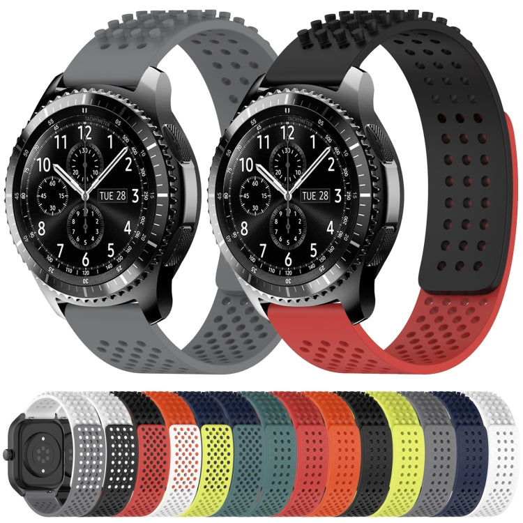 For Samsung Gear S3 Frontier 22mm Holes Breathable 3D Dots Silicone Watch Band(Red) - Watch Bands by PMC TechLife | Online Shopping South Africa | PMC TechLife