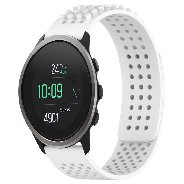 For SUUNTO 5 Peak 22mm Holes Breathable 3D Dots Silicone Watch Band(White) -  by PMC TechLife | Online Shopping South Africa | PMC TechLife