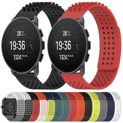 For  SUUNTO 9 Peak 22mm Holes Breathable 3D Dots Silicone Watch Band(Black) -  by PMC Jewellery | Online Shopping South Africa | PMC Jewellery