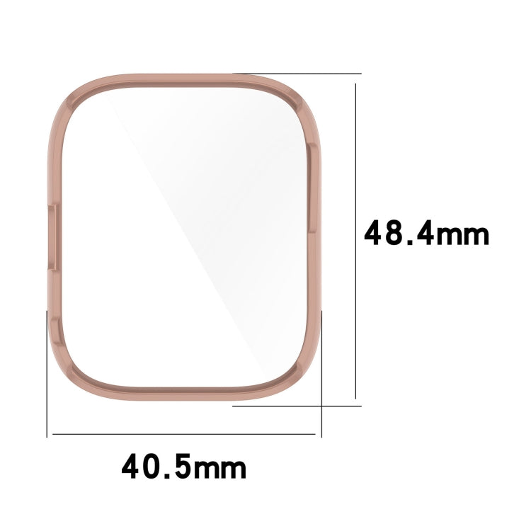For Amazfit Bip 5 Tempered Film Integrated PC Watch Protective Case(Ivory) - Watch Cases by PMC TechLife | Online Shopping South Africa | PMC TechLife | Buy Now Pay Later Mobicred