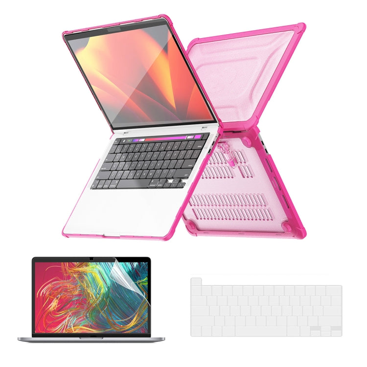 For MacBook Pro 16 A2141 ENKAY Hat-Prince 3 in 1 Protective Bracket Case Cover Hard Shell with TPU Keyboard Film / PET Screen Protector, Version:US(Pink) - MacBook Pro Cases by ENKAY | Online Shopping South Africa | PMC Jewellery | Buy Now Pay Later Mobicred