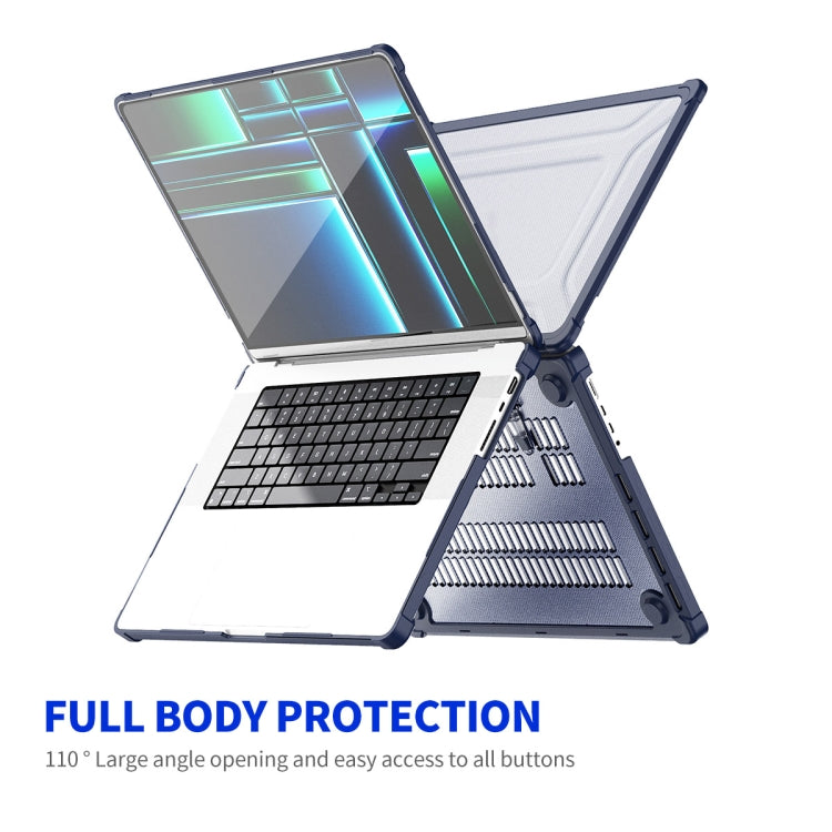 For MacBook Pro 14.2 A2442/A2779 ENKAY Hat-Prince 3 in 1 Protective Bracket Case Cover Hard Shell with TPU Keyboard Film / PET Screen Protector, Version:US(Dark Blue) - MacBook Pro Cases by ENKAY | Online Shopping South Africa | PMC Jewellery | Buy Now Pay Later Mobicred