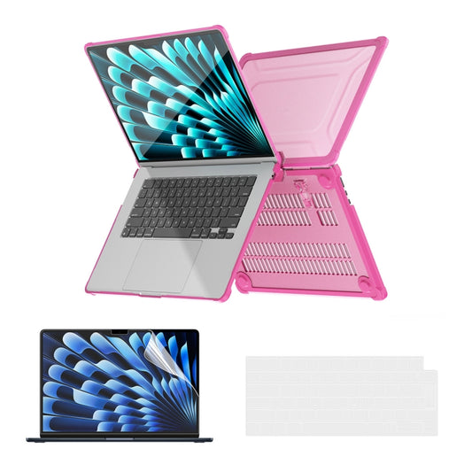 For MacBook Air 15.3 A2941/M3 2024 A3114 ENKAY Hat-Prince 3 in 1 Protective Bracket Case Cover Hard Shell with TPU Keyboard Film / PET Screen Protector, Version:EU(Pink) - MacBook Air Cases by ENKAY | Online Shopping South Africa | PMC Jewellery | Buy Now Pay Later Mobicred