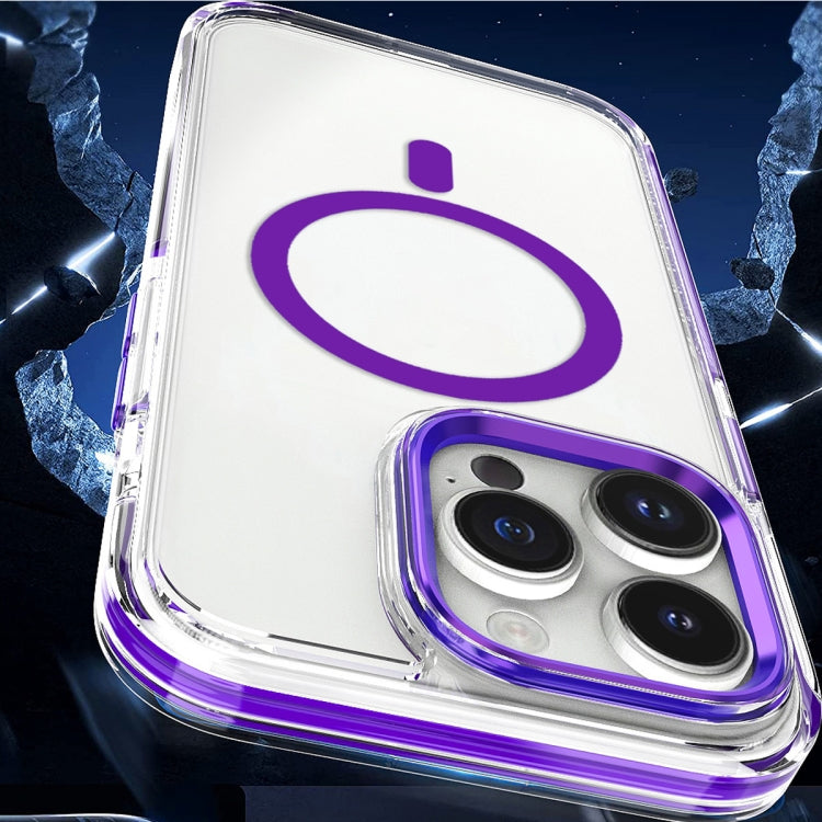 For iPhone 14 Pro Dual-color MagSafe TPU Hybrid Clear PC Shockproof Phone Case(Black) - iPhone 14 Pro Cases by PMC TechLife | Online Shopping South Africa | PMC TechLife