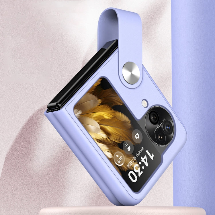 For OPPO  Find N3 Flip Hand Strap Plain Leather Phone Case(Indigo) - free shipping - PMC TechLife - Order now!