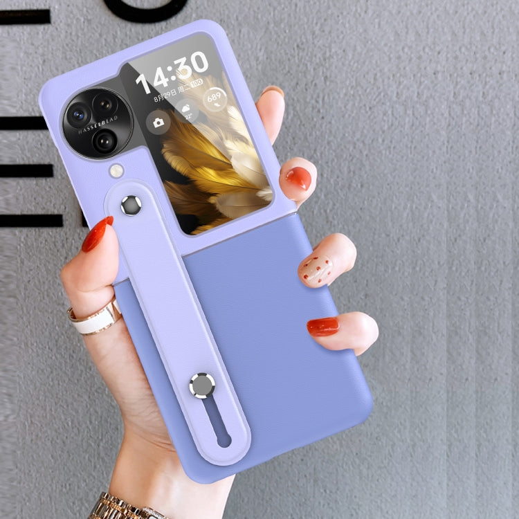 For OPPO Find N3 Flip Wrist-strap Plain Leather Phone Case(Black) - free shipping - PMC TechLife - Order now!