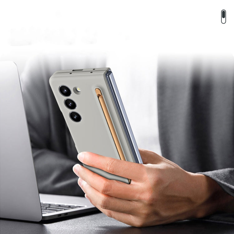 For Samsung Galaxy Z Fold5 5G Skinfeel Shockproof Phone Case with Pen(Light Gray) - Galaxy Z Fold5 Cases by PMC TechLife | Online Shopping South Africa | PMC TechLife