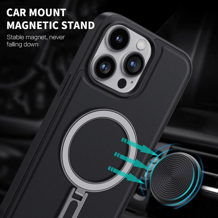 For iPhone 15 Plus Shield MagSafe Magnetic Holder Phone Case(Blue) - iPhone 15 Plus Cases by PMC TechLife | Online Shopping South Africa | PMC TechLife