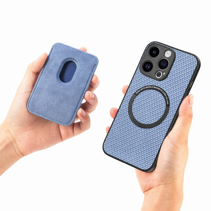 For iPhone 15 Pro Carbon Fiber Leather Card Magsafe Phone Case(Blue) - iPhone 15 Pro Cases by PMC Jewellery | Online Shopping South Africa | PMC Jewellery