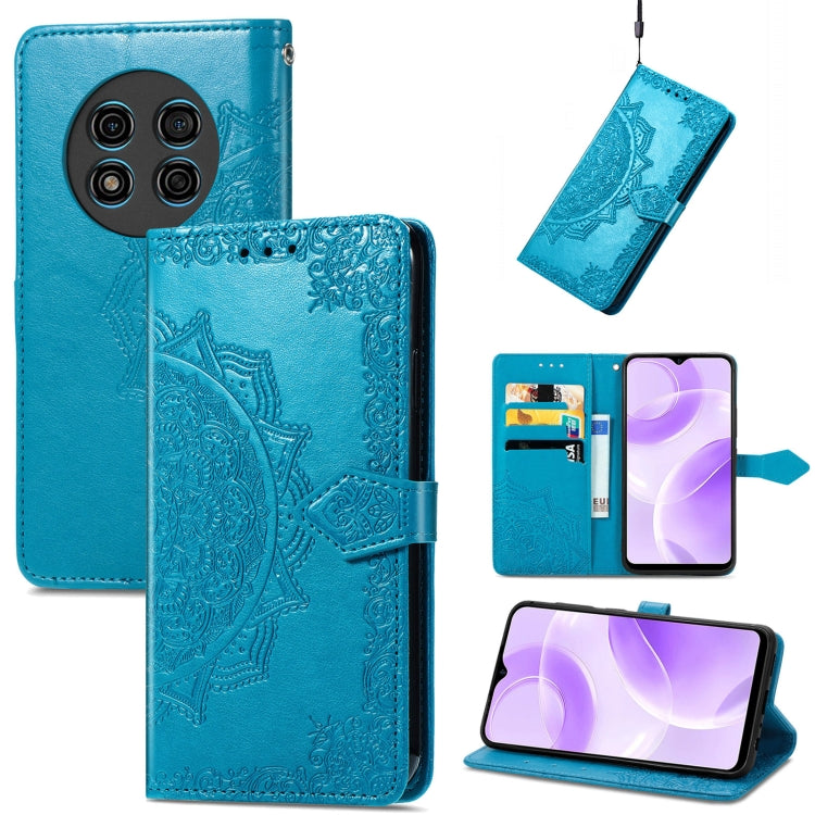 For Ulefone Note 15 Mandala Flower Embossed Leather Phone Case(Blue) - Ulefone Cases by PMC Jewellery | Online Shopping South Africa | PMC Jewellery | Buy Now Pay Later Mobicred