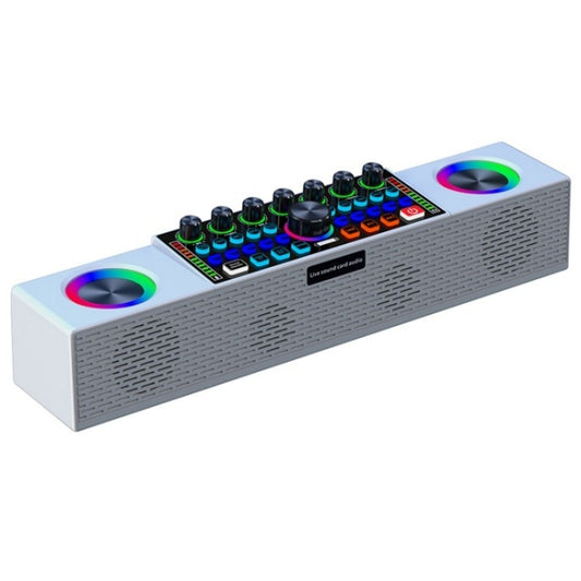 SY8 Live Sound Card All-in-one Machine Speaker Stereo Subwoofer With Mic(White) - Live Sound Effects Processors by PMC Jewellery | Online Shopping South Africa | PMC Jewellery | Buy Now Pay Later Mobicred