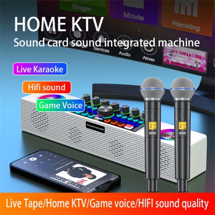 SY8 Live Sound Card All-in-one Machine Speaker Stereo Subwoofer With Mic(White) - Live Sound Effects Processors by PMC TechLife | Online Shopping South Africa | PMC TechLife | Buy Now Pay Later Mobicred