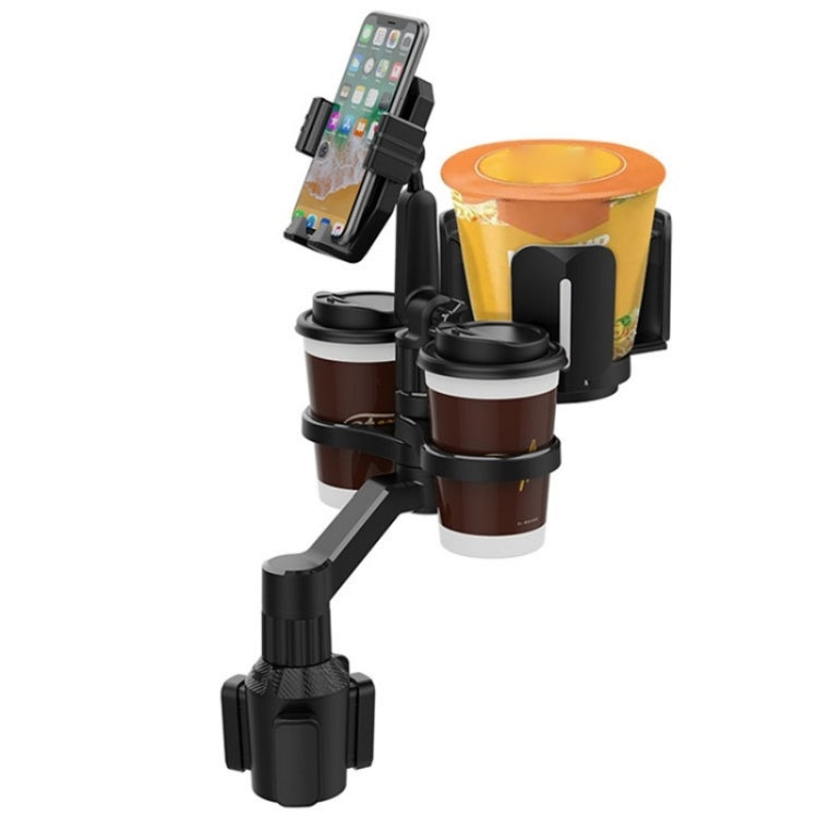 D04 Wth 2 Coffee Cup Car Cup Holder Adjustable Rotating Cell Phone Car Mount Holder(Green) - Car Drink Holders by PMC TechLife | Online Shopping South Africa | PMC TechLife | Buy Now Pay Later Mobicred